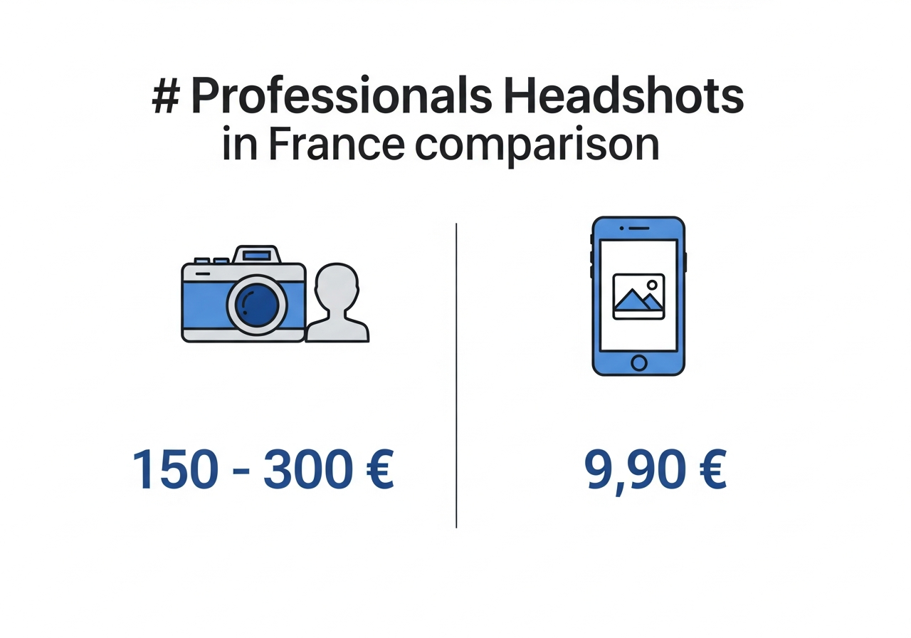 Comparaison prix photo professionnelle France — photographe vs studio en ligne