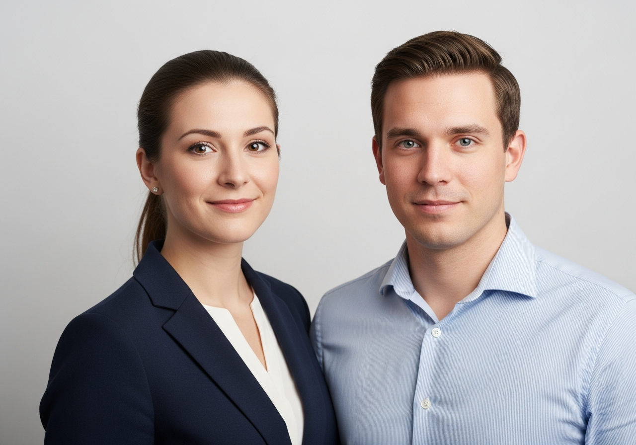 Exemple de photo professionnelle LinkedIn et CV avec fond blanc neutre